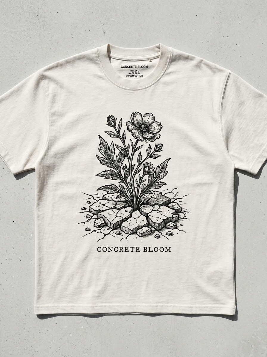 T-Shirt Oversize Concrete Bloom – Vorderansicht