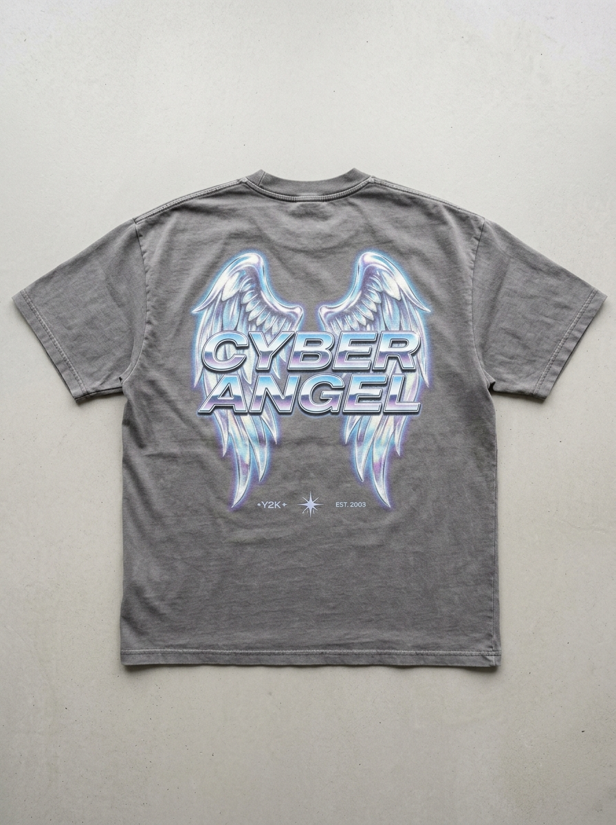 T-Shirt Oversize Cyber Angel – Rückansicht