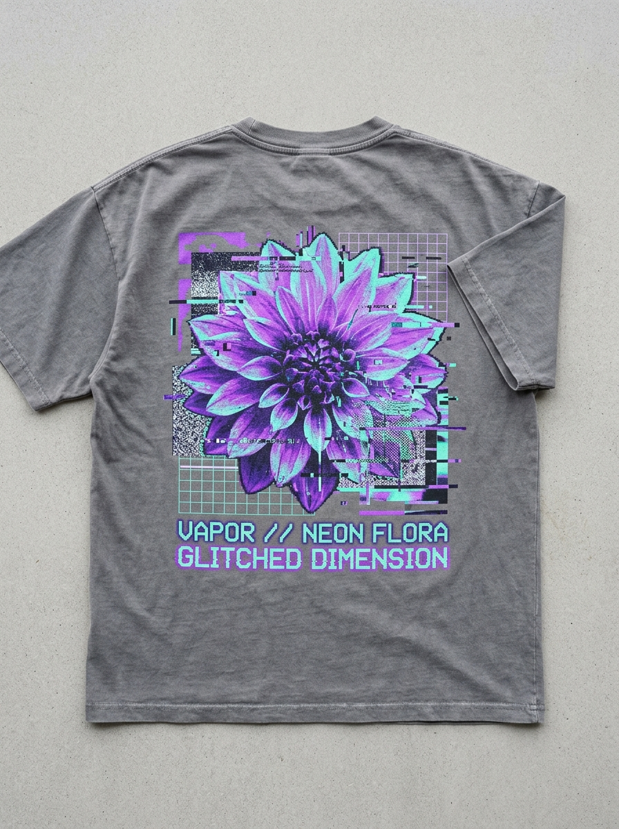 T-Shirt Oversize Cyber Bloom – Rückansicht