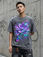 T-Shirt Oversize Cyber Bloom – getragen