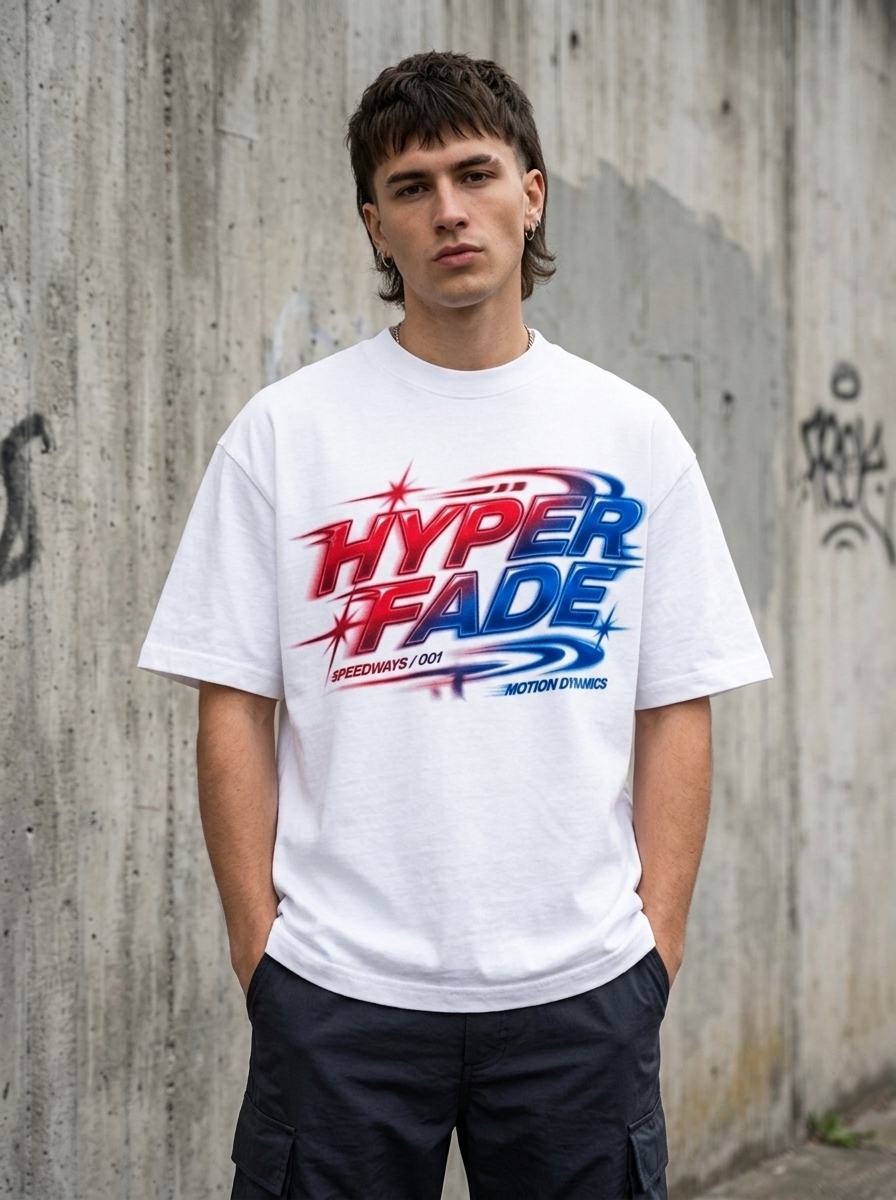 T-Shirt Oversize Hyper Fade – getragen