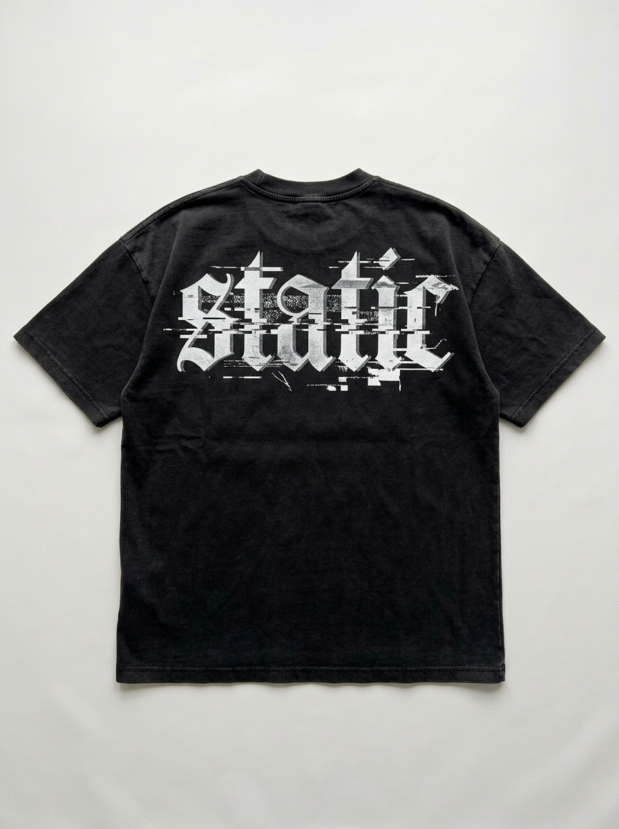 T-Shirt Oversize Midnight Static – Rückansicht