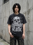 T-Shirt Oversize Midnight Static – getragen