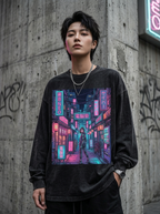 T-Shirt Oversize Neon Tokyo – getragen