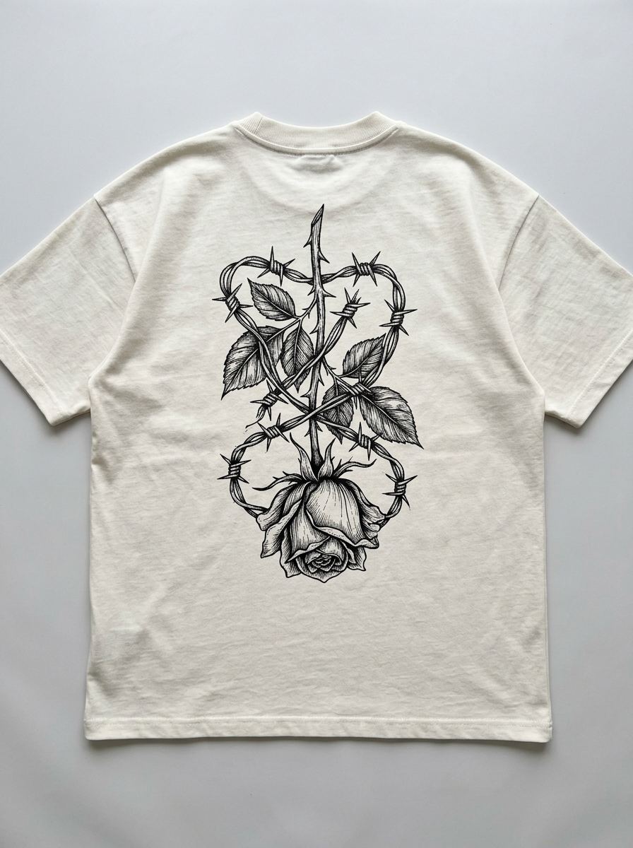 T-Shirt Oversize Rose Decay – Rückansicht