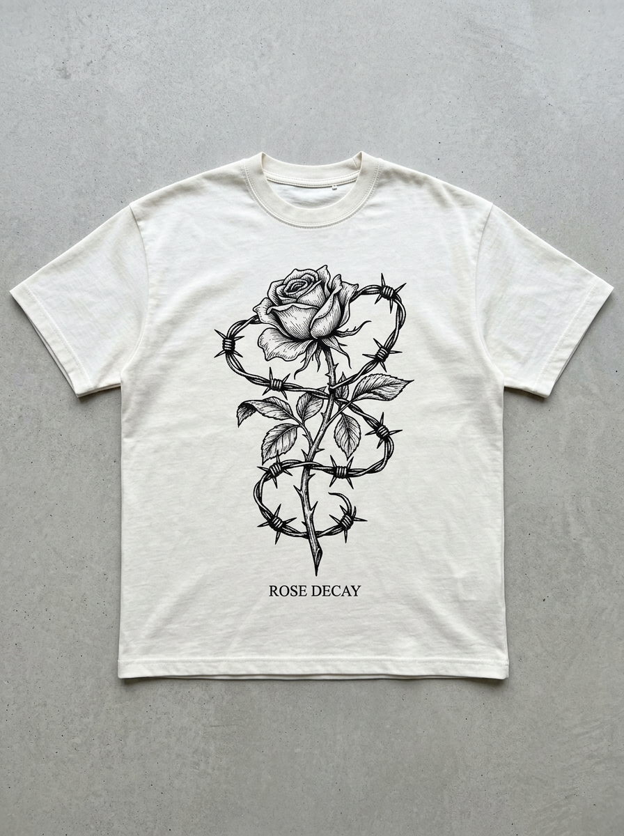 T-Shirt Oversize Rose Decay – Vorderansicht