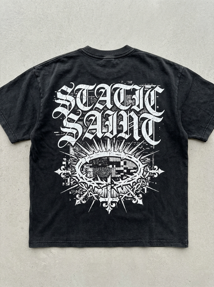 T-Shirt Oversize Static Saint – Rückansicht