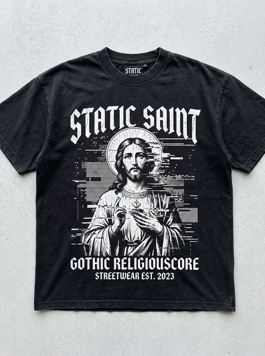 T-Shirt Oversize Static Saint – Vorderansicht