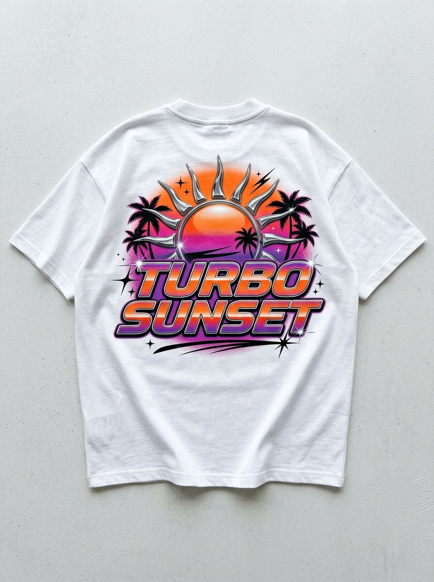 T-Shirt Oversize Turbo Sunset – Rückansicht