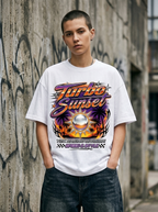 T-Shirt Oversize Turbo Sunset – getragen